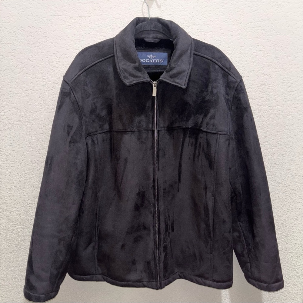 Dockers Men's Faux Suede Black Jacket XL